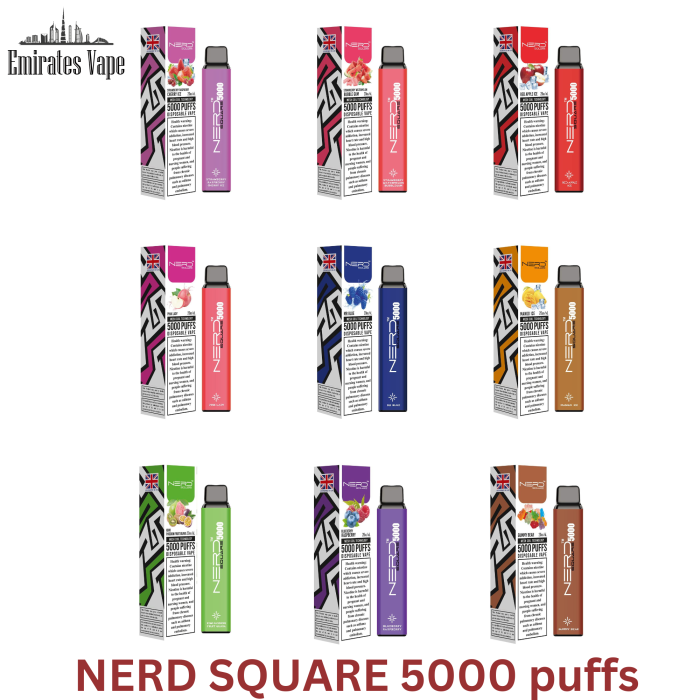 NERD SQUARE 5000 puffs Disposable Vape IN UAE