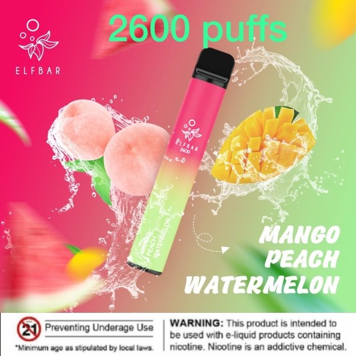 Elf bar 2600 Puffs Mango Peach Watermelon