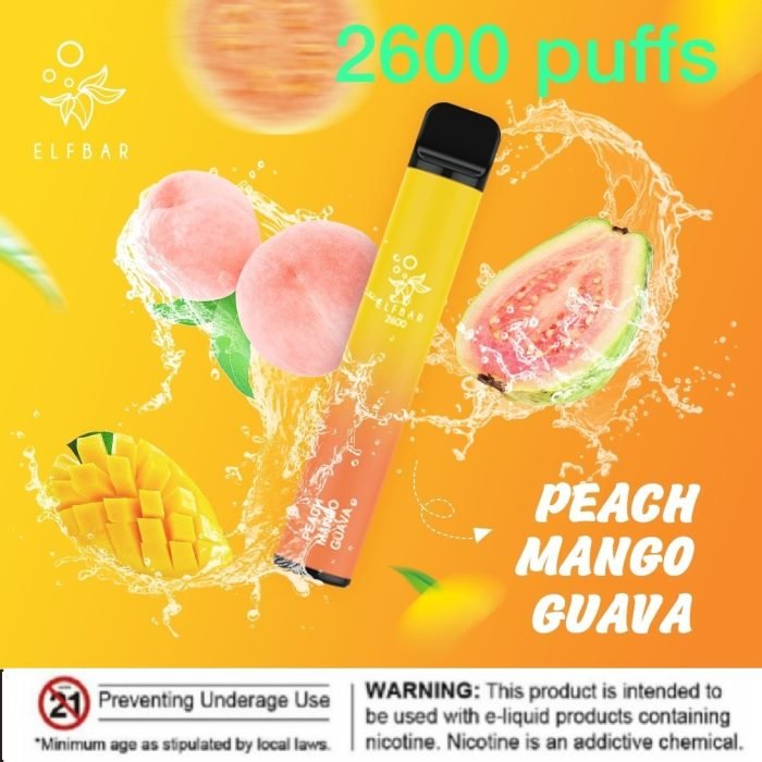 Elf bar 2600 Puffs Peach Mango Guava