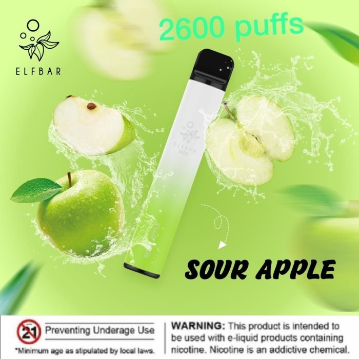 Elf bar 2600 Puffs Sour Apple