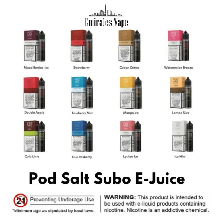 Pod Salt SUBO 3mg/50ml Eliquid in UAE