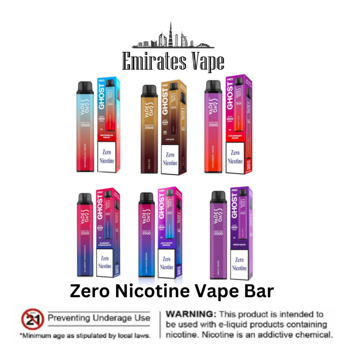 Zero Nicotine Ghost Pro 3500 Vape Bar